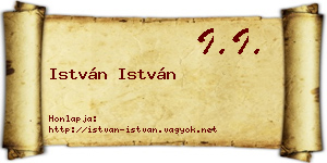 István István névjegykártya